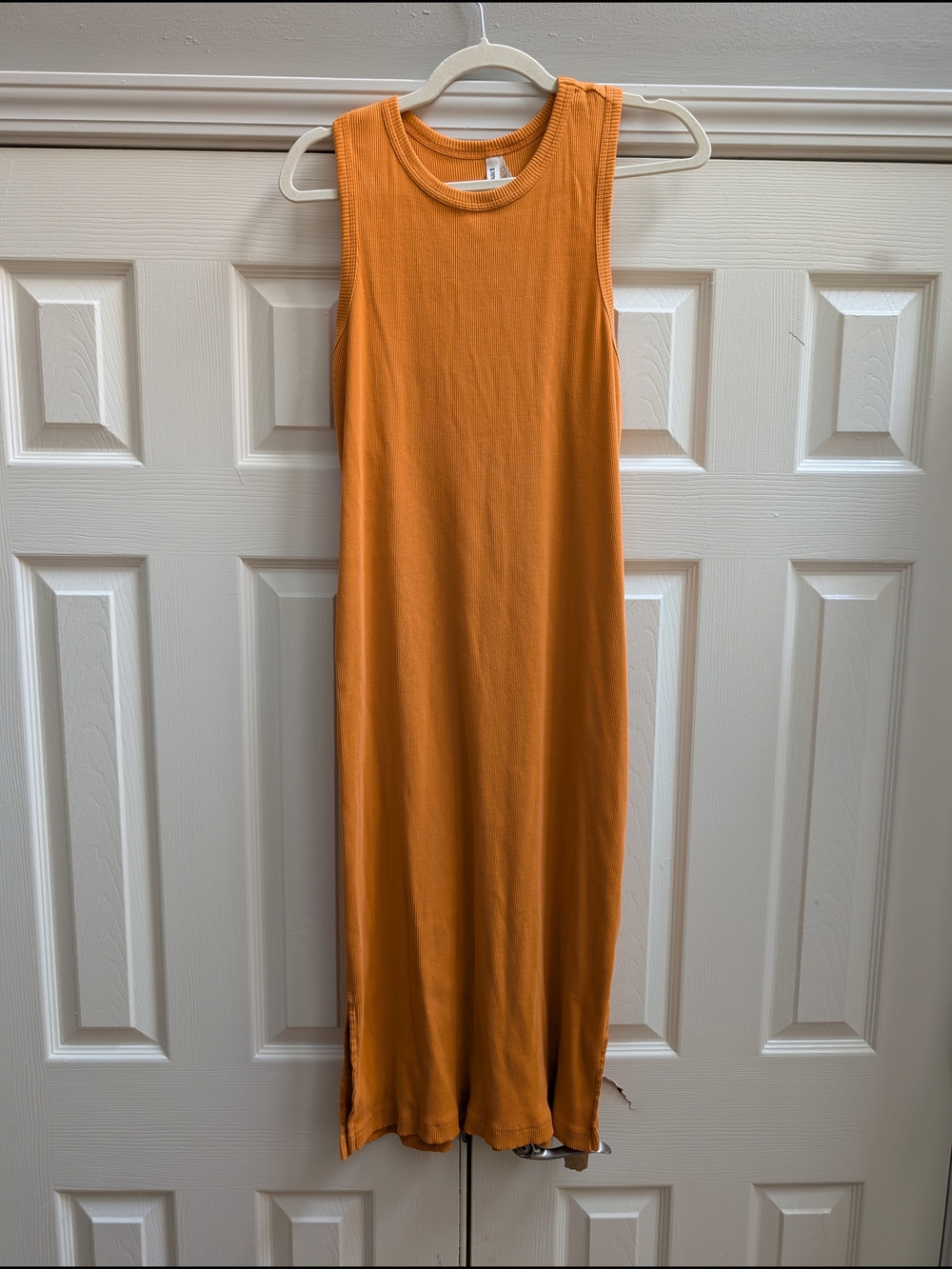 Pact Sleeveless Racerback Orange Midi Tank Dress